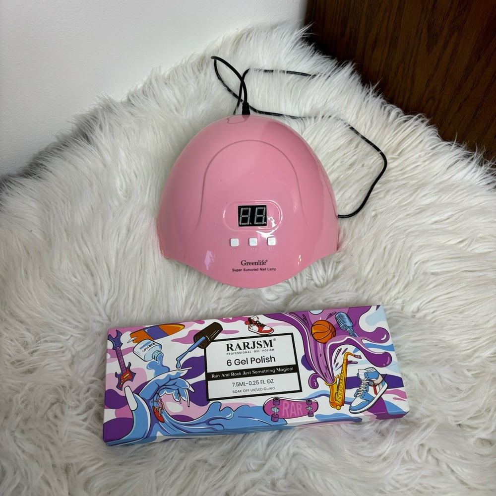 RARJSM Gel Polish and Greenlife USB Nail Lamp